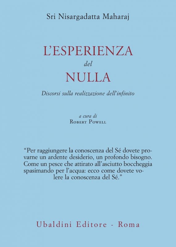 L'esperienza del nulla. Discorsi sulla realizzazione dell'infinito