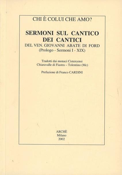 Sermoni sul Cantico dei Cantici (Prologo-Sermoni I-XIX)