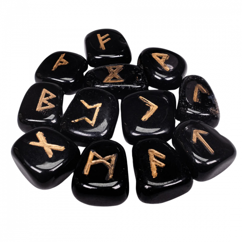 Rune in agata nera