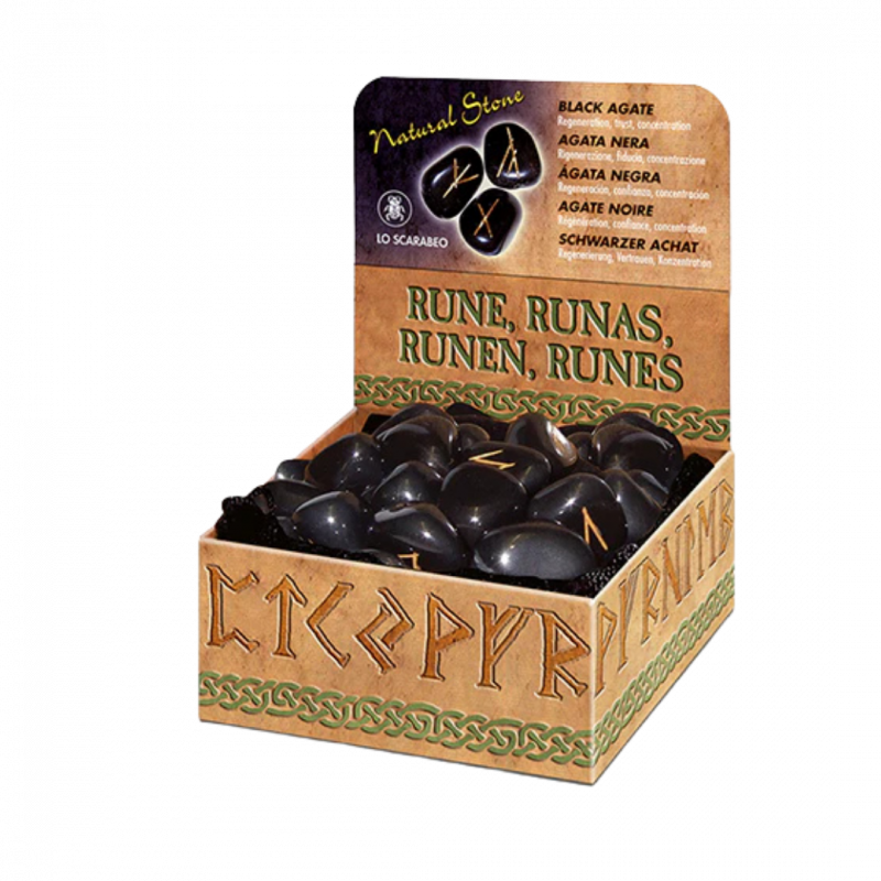 Rune in agata nera