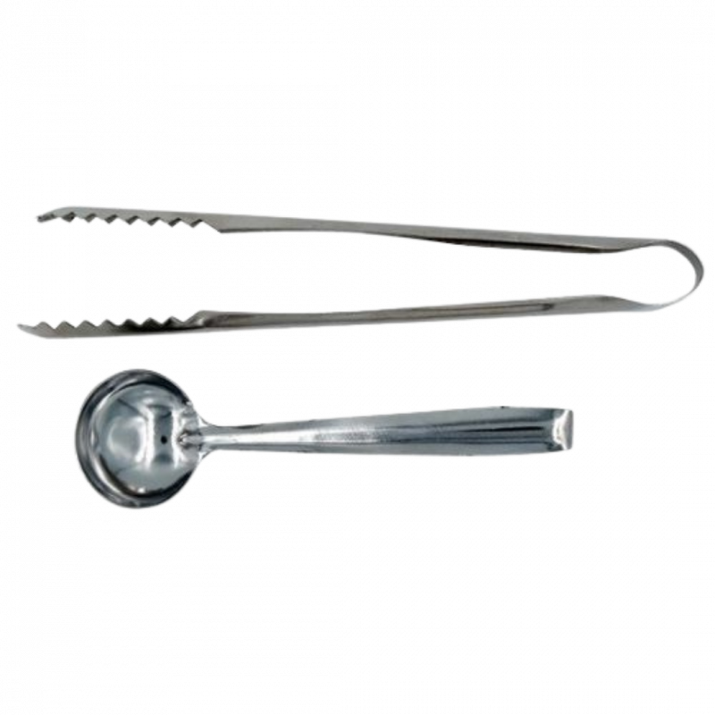 Set pinza e cucchiaio per carboncini e resine