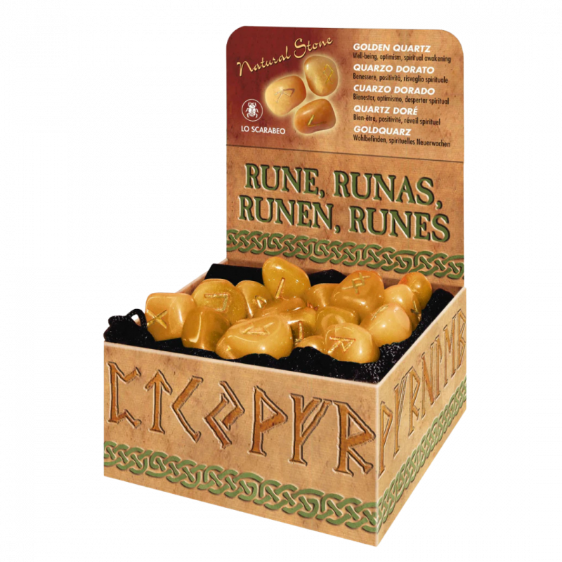 Rune in quarzo dorato