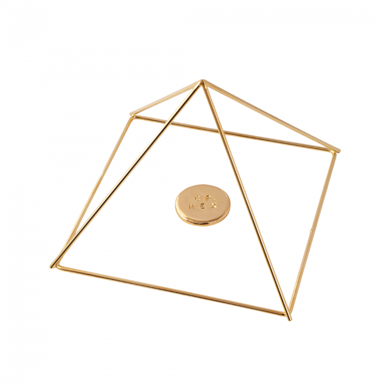 Piramide cheope fissa in ottone dorato con concentratore 3 cm - 13 cm