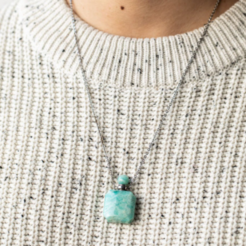 Collana aromaterapia amazzonite