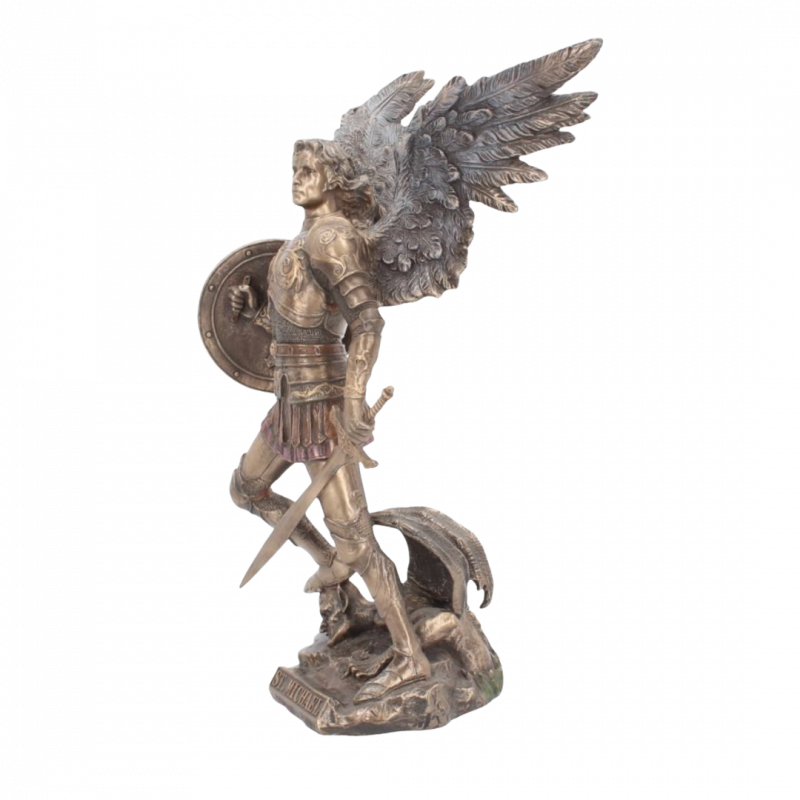 Statua arcangelo san michele bronzata veronese - 33 cm