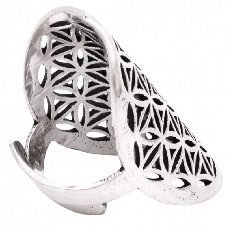 Anello fiore della vita argentato