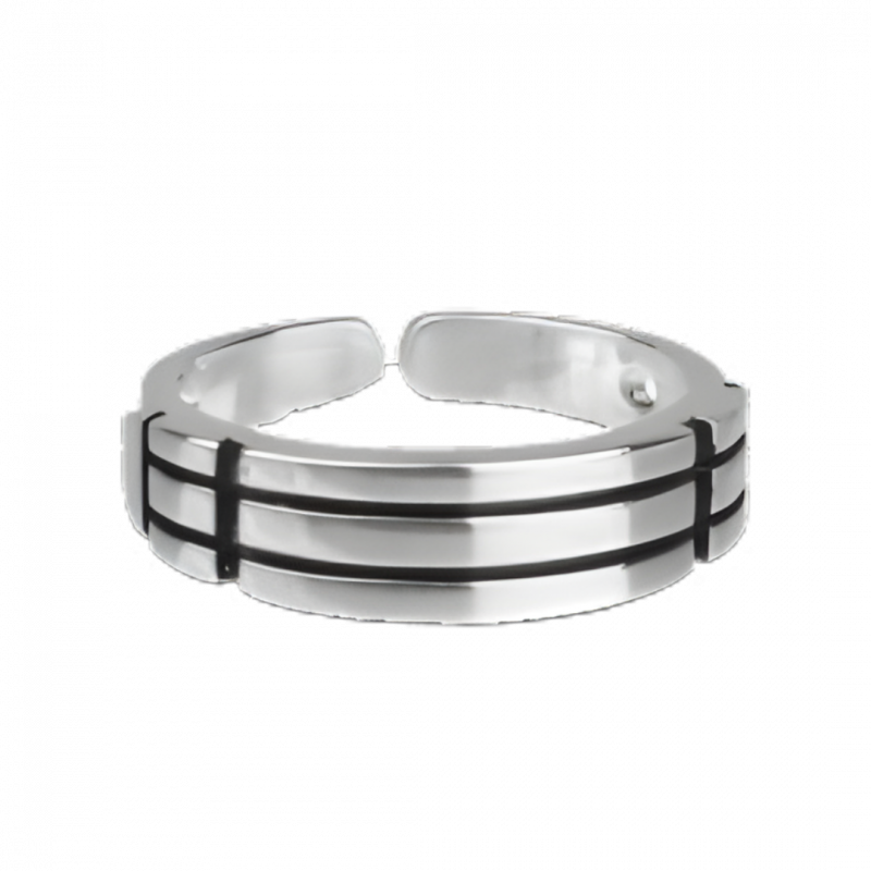 Anello atlantide small in ottone placcato argento