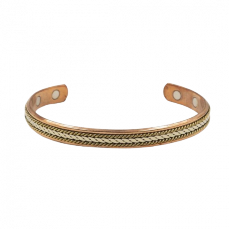Bracciale aeris liscio sei magneti in rame - 9 mm