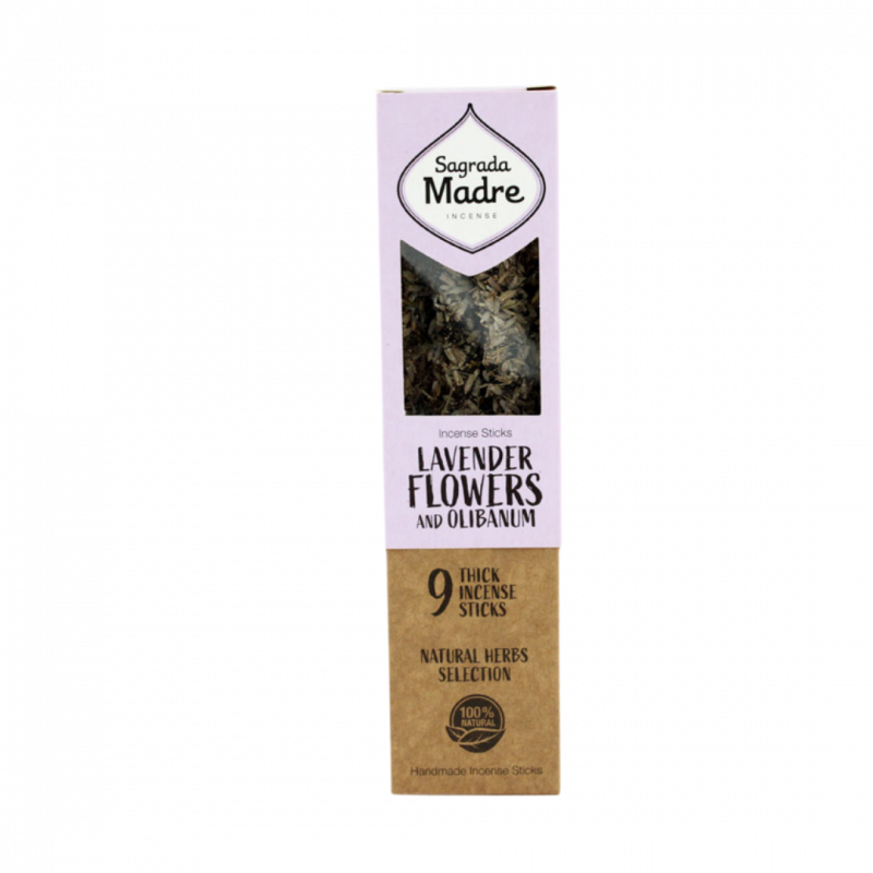 Incenso herbs olibano e lavanda - sagrada madre - 9 sticks