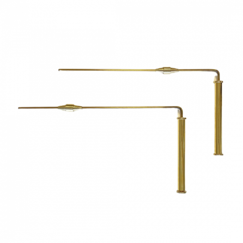 Antenne l mania in ottone ramato e dorato con adattatore regolabile - 25 x 14 cm