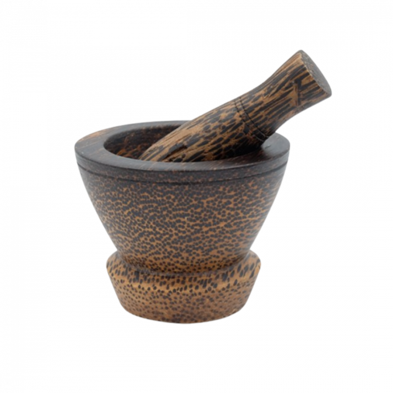 Pestello e mortaio in legno di palma - 9 cm