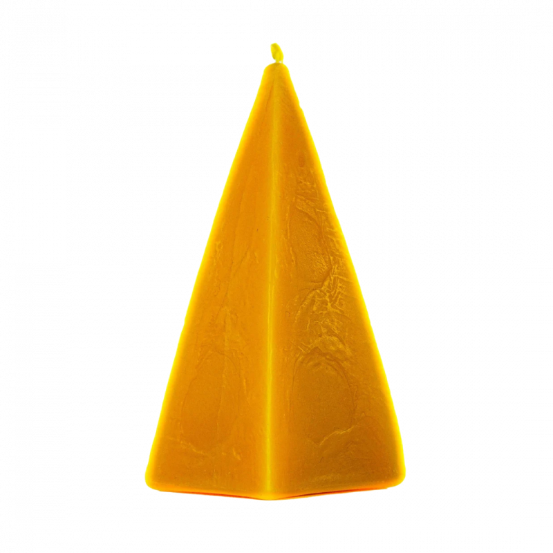 Candela piramide in cera d'api - 16 x 16 cm