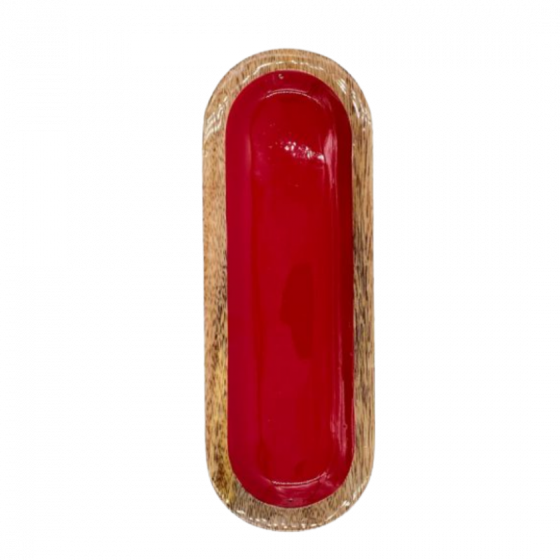 Brucia incenso rosso in legno di mango - 28 cm