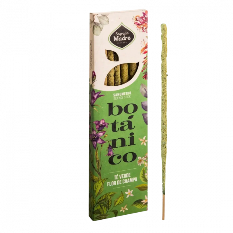 Incenso botanico te verde e champa sagrada madre - 6 sticks