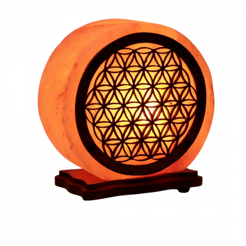 Lampada di sale himalaya fiore della vita - 24 cm