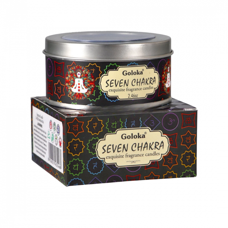 Candela goloka 7 chakra in cera di soia - 5 h