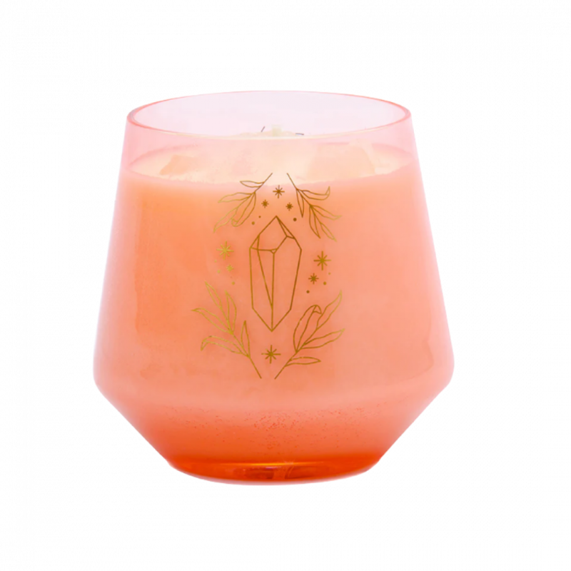 Candela crystal healing quarzo rosa