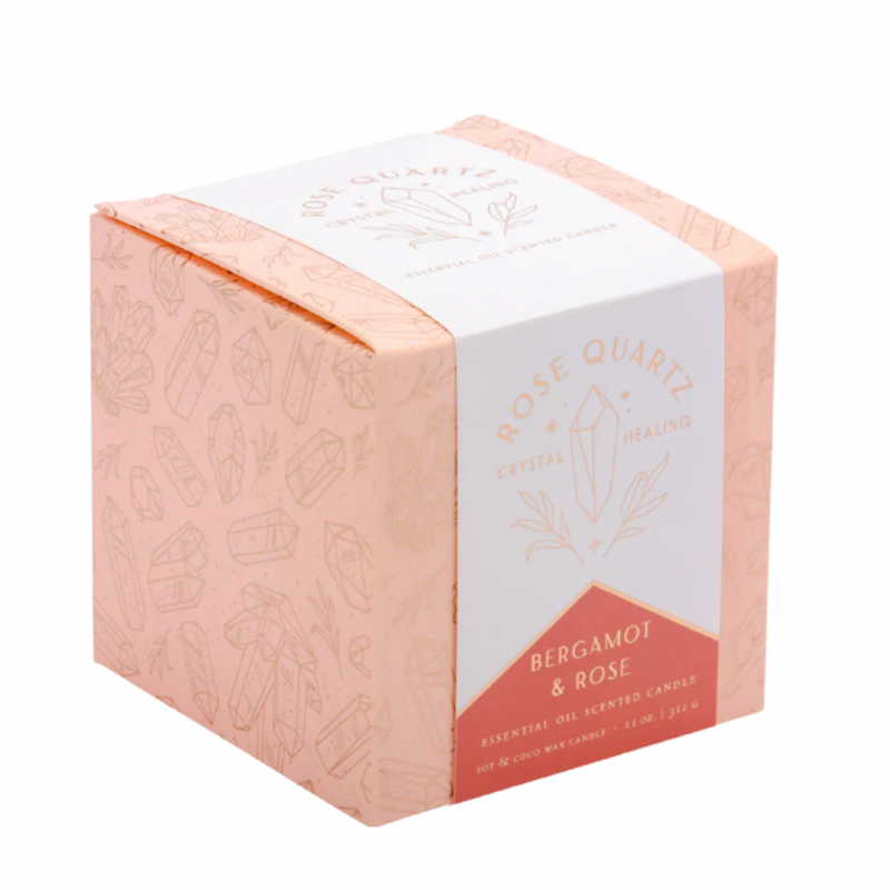 Candela crystal healing quarzo rosa