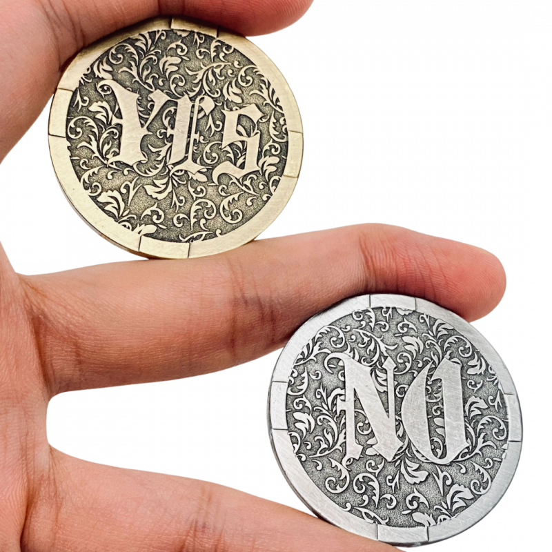 Moneta decisionale si no in lega di zinco - 4 cm