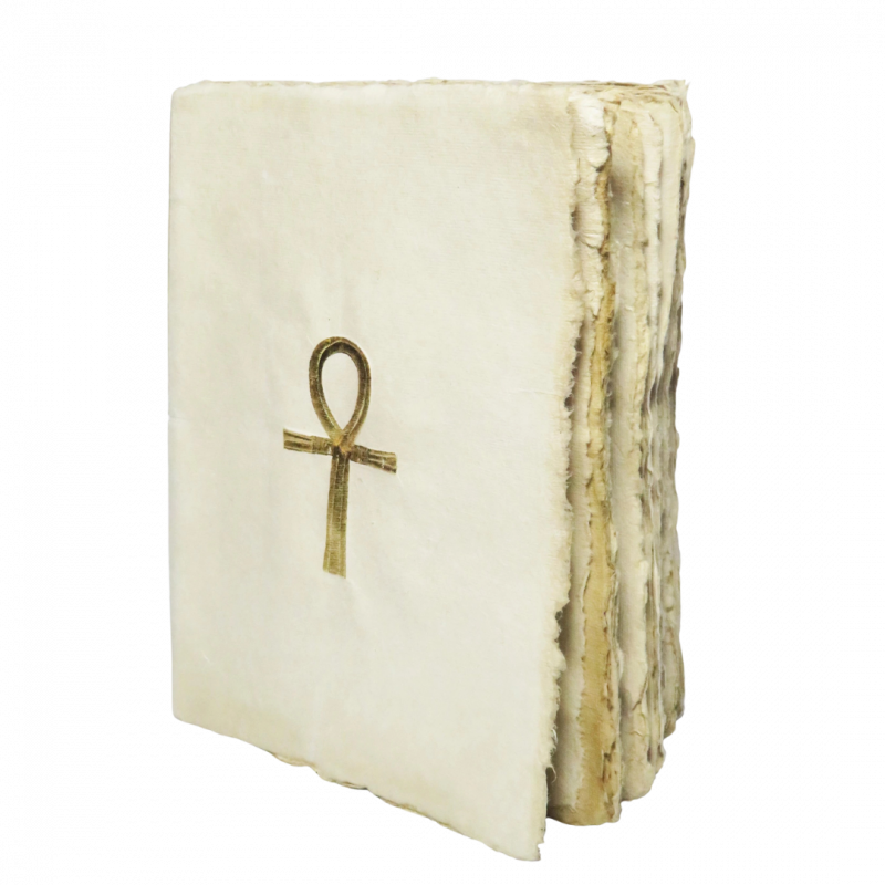 Quaderno croce di ankh oro in carta pergamena - a5 15x20 cm