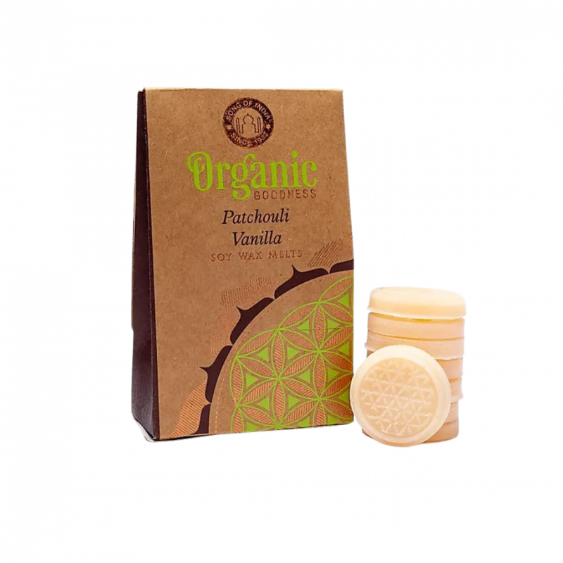 Blocchetto cera di soia organic godness patchouli e vaniglia - 40 gr