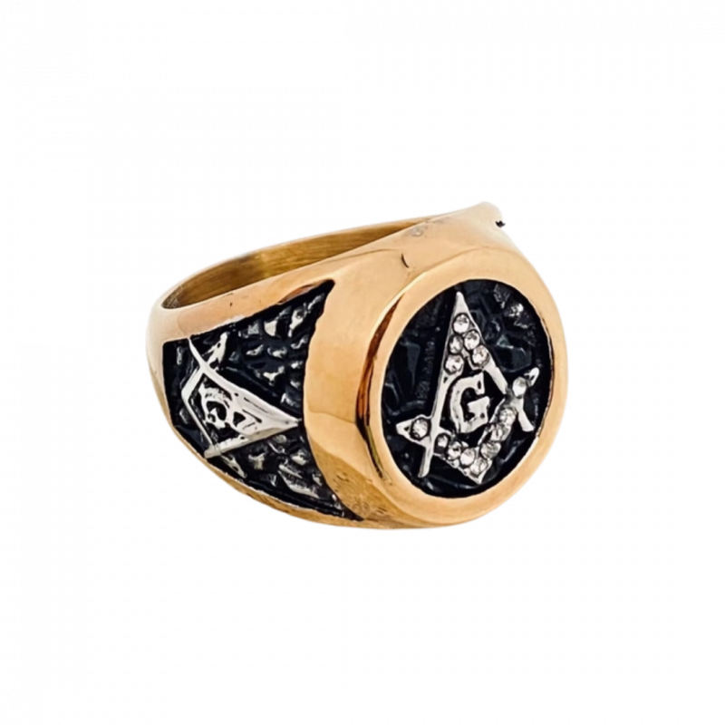 Anello massonico in acciaio inox - taglia 9