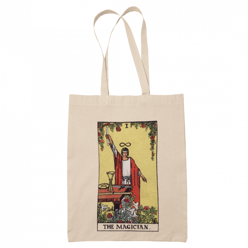 Tote bag tarocco il mago - bianca