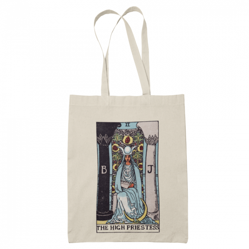 Tote bag tarocco la papessa - bianca