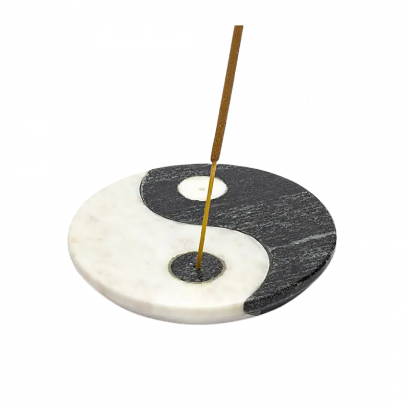 Brucia incenso yin yang in pietra ollare tondo - 10 cm