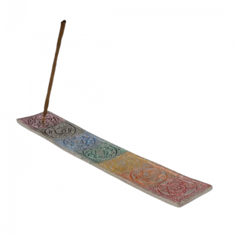 Brucia incenso 7 chakra in alluminio riciclato - 25 cm