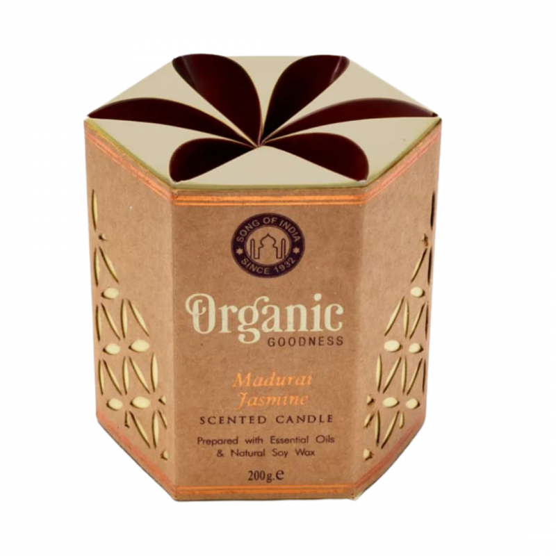 Candela organic goodness gelsomino in cera di soia con oli essenziali - 55 h