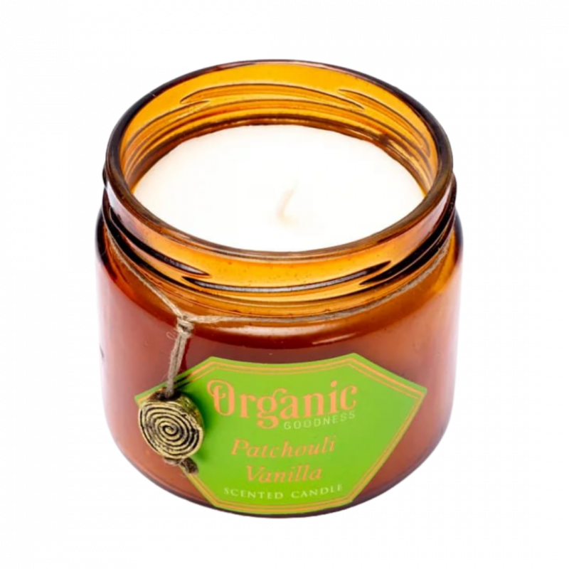 Candela organic goodness patchouli vaniglia cera di soia con oli essenziali - 55h