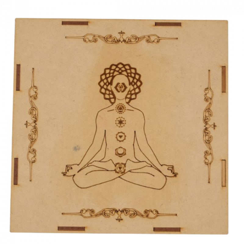 Set pietre 7 chakra con scatola in legno con intarsio - yoga