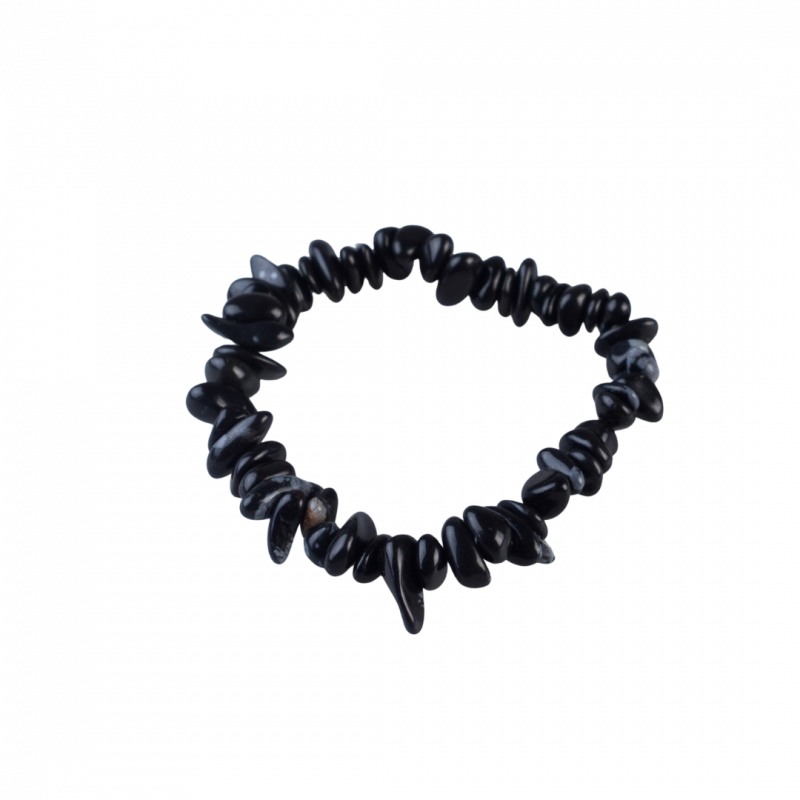 Bracciale scheggia ossidiana neve in pietra dura