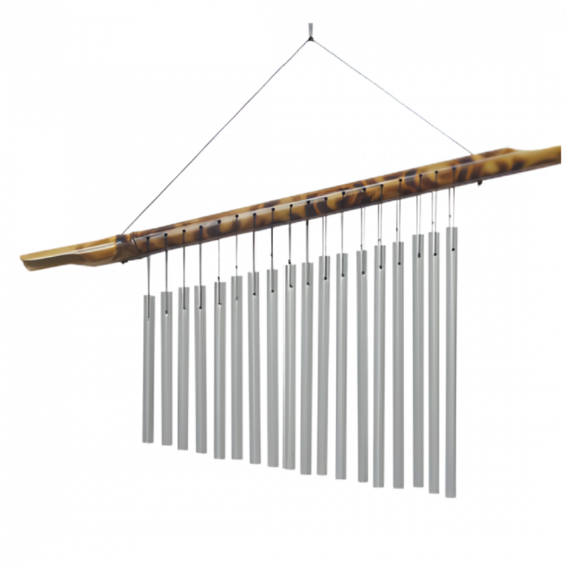 Scaccia pensieri flauto di pan in bambu e metallo - 40 x 35 cm