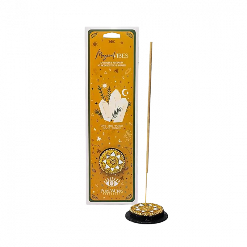 Incenso pure works vibrazioni magiche con portaincenso - 40 sticks