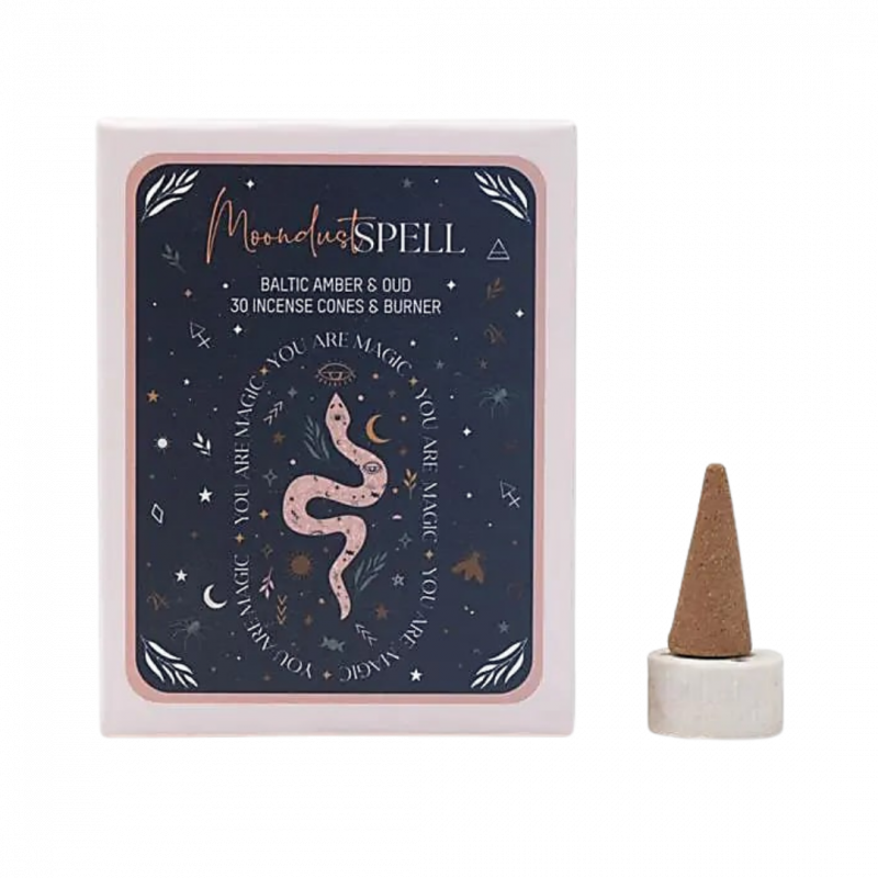Coni di incenso pure works incantesimo lunare ambra e oud - 30 pz