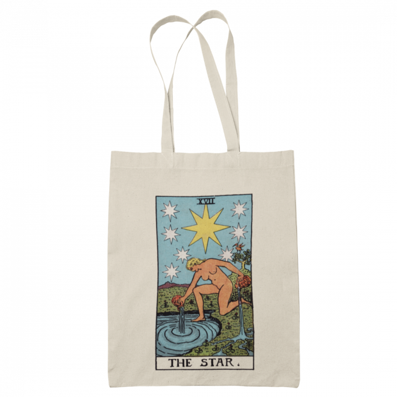 Tote bag tarocco la stella - bianca