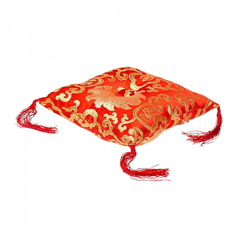 Cuscino per campane tibetane rosso - 14x14x4 cm