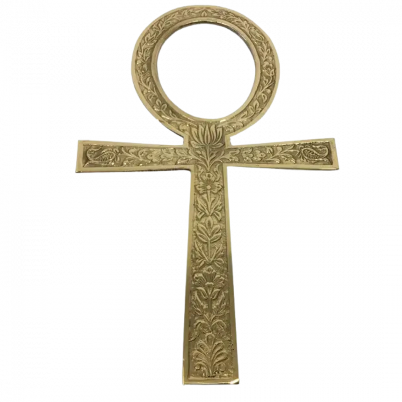 Decorazione croce ankh in ottone da appendere - 25 cm