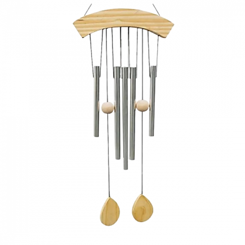 Campana a vento con 5 canne e elgno - 65 cm