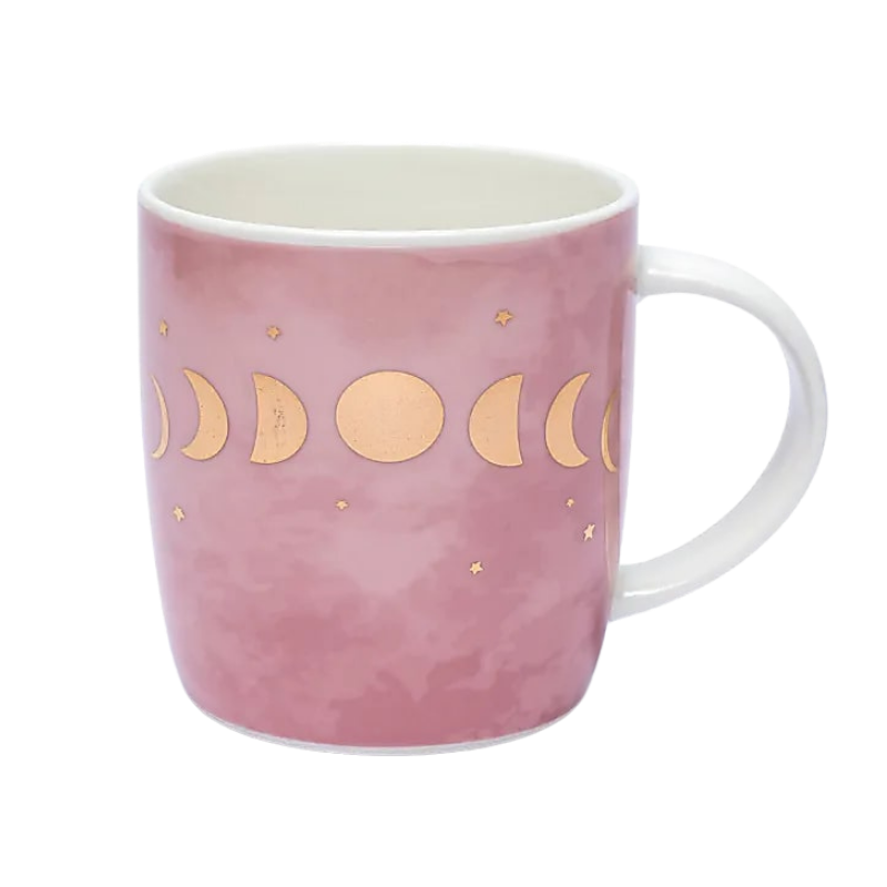 Tazza fasi lunari rosa cn colino e coperchio - 400 ml