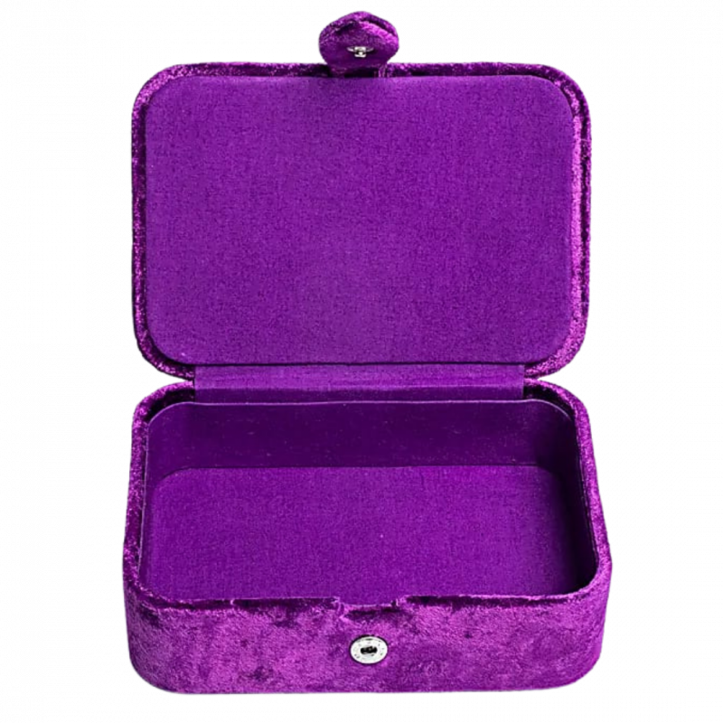 Scatola in velluto viola con galassia - 11x15.5x5 cm