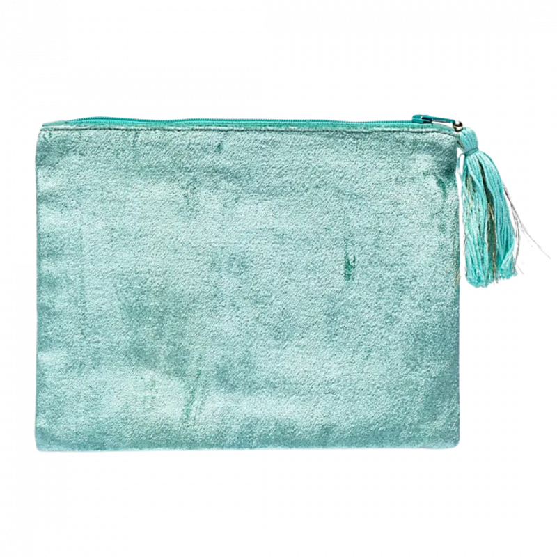 Astuccio color menta con fasi lunari in velluto - 20x15 cm