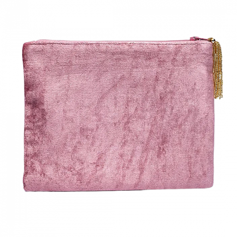 Astuccio rosa con albero della vita in velluto - 20x15 cm