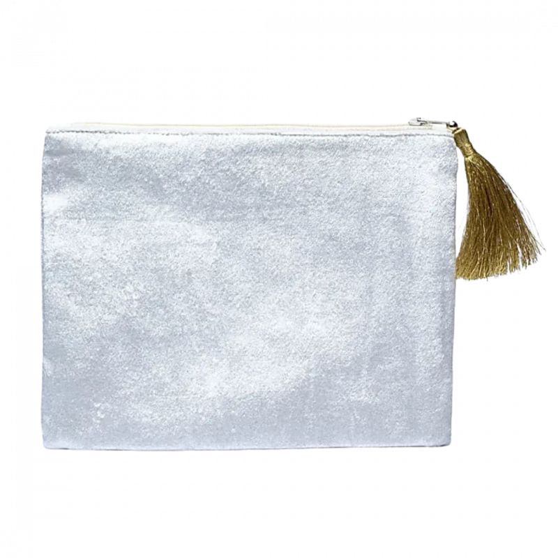 Astuccio bianco con sole e luna in velluto - 20x15 cm