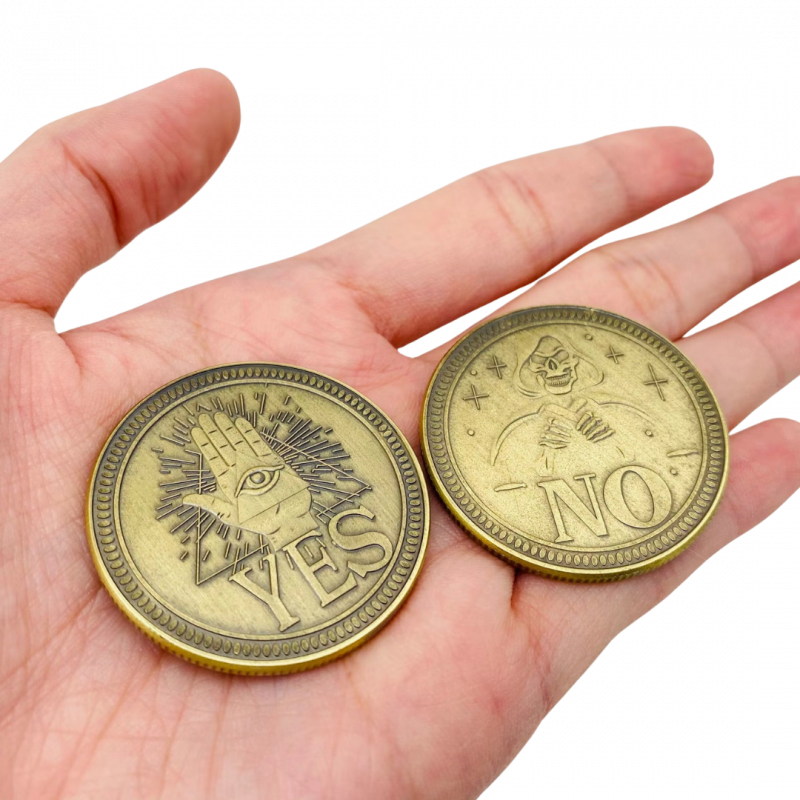 Moneta decisionale si no con occhio divino e la morte in lega di zinco - 4 cm