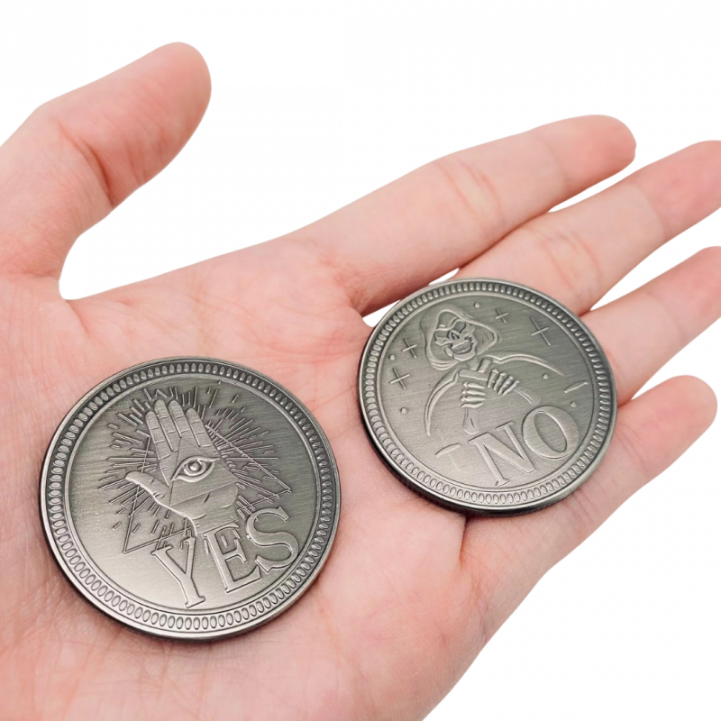 Moneta decisionale si no con occhio divino e la morte in lega di zinco - 4 cm