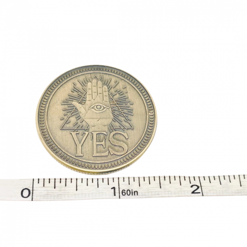 Moneta decisionale si no con occhio divino e la morte in lega di zinco - 4 cm