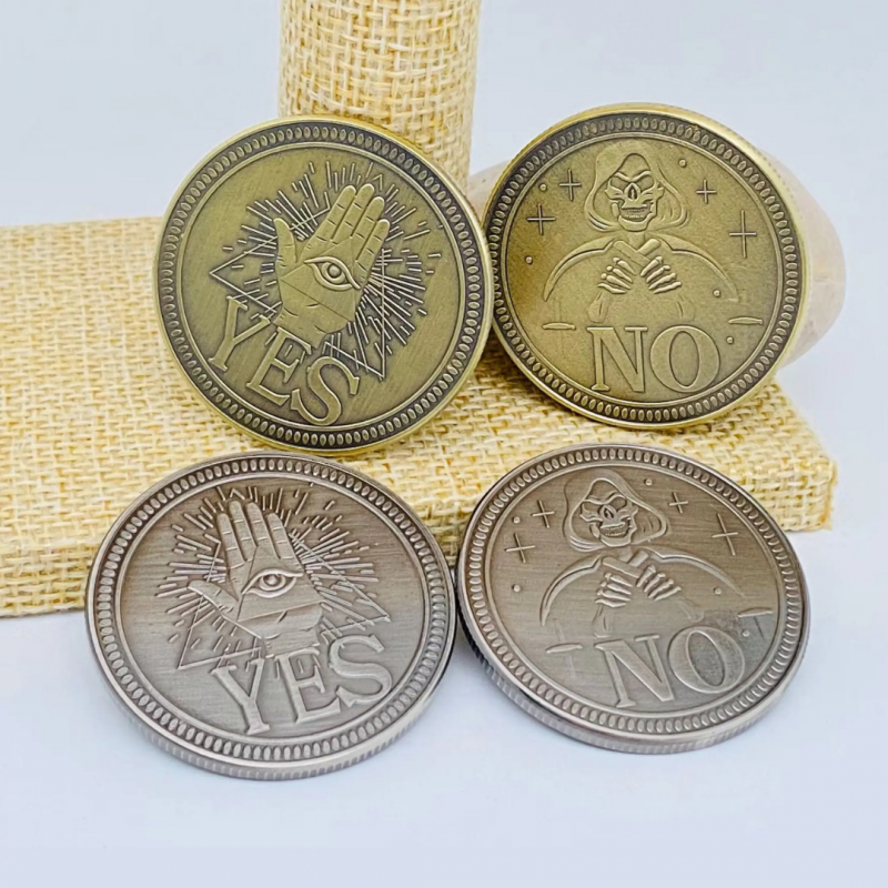 Moneta decisionale si no con occhio divino e la morte in lega di zinco - 4 cm